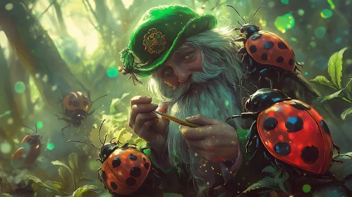 Enchanted Forest Leprechaun Painting