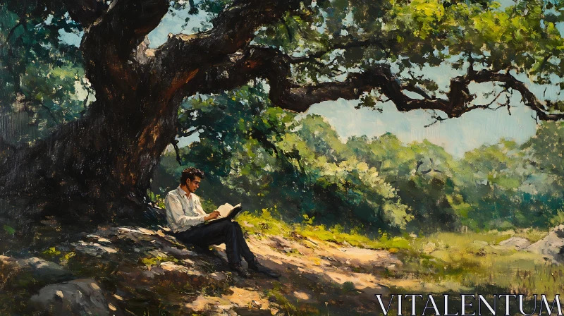 Solitude and Literature Fine Art AI Image