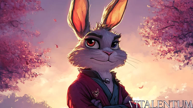 AI ART Anime Rabbit Character in Traditional Attire