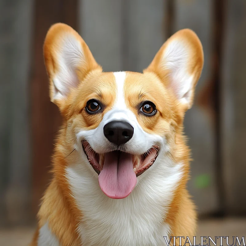 Happy Corgi Dog Looking at Camera AI Image