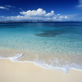 Peaceful Seascape with Blue Sky and White Sand