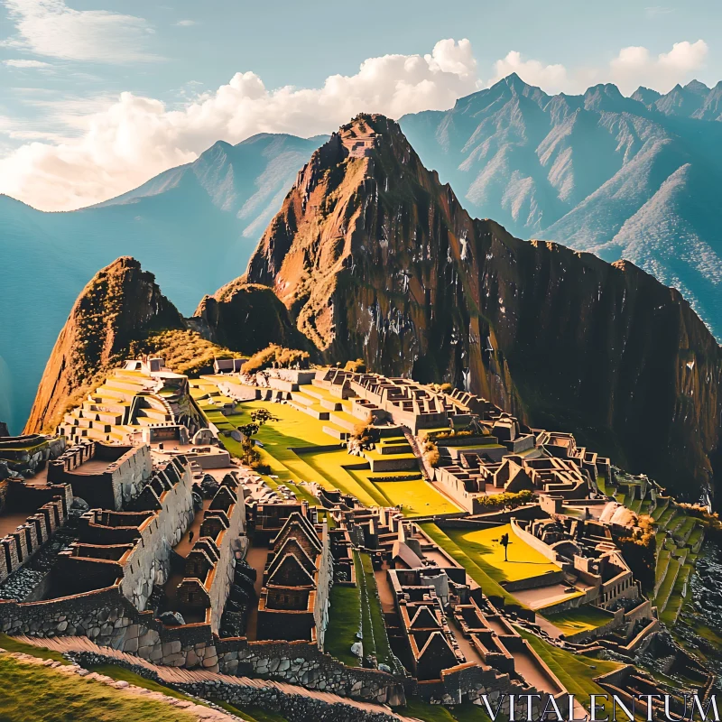 AI ART Aerial View of Machu Picchu Ruins