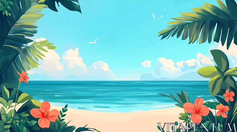 AI ART Seaside Bliss: A Tropical Beach Escape