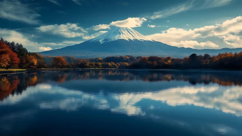 Autumnal Mountain Lake Scene