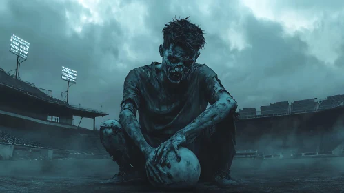 Undead Athlete: A Post-Apocalyptic Football Scene