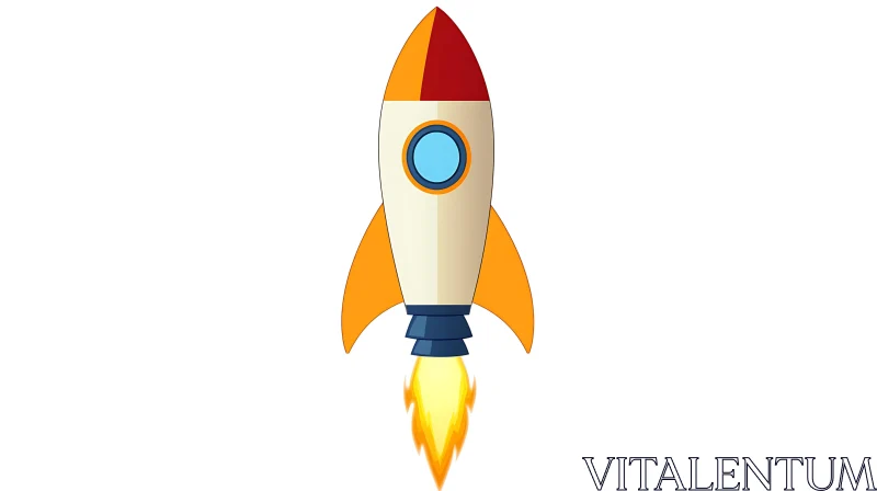 Whimsical Rocket Illustration AI Image