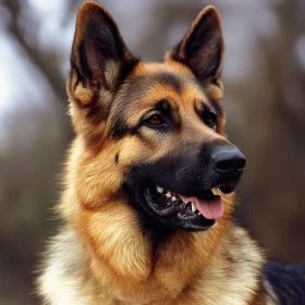 German Shepherd Dog Outdoor Portrait