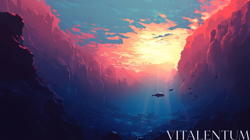 AI ART Sunset Undersea Vista