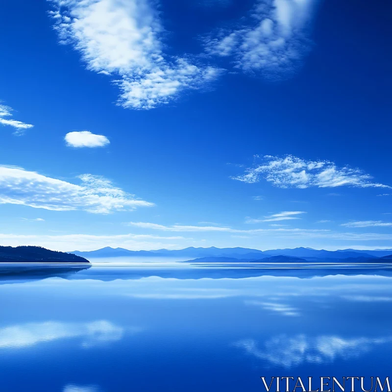 Calm Waters and Cloudy Skies Scenery AI Image