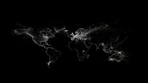 Monochrome Earth at Night