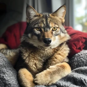 Resting Coyote Close-Up