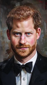 Prince Harry Detailed Tuxedo Portrait