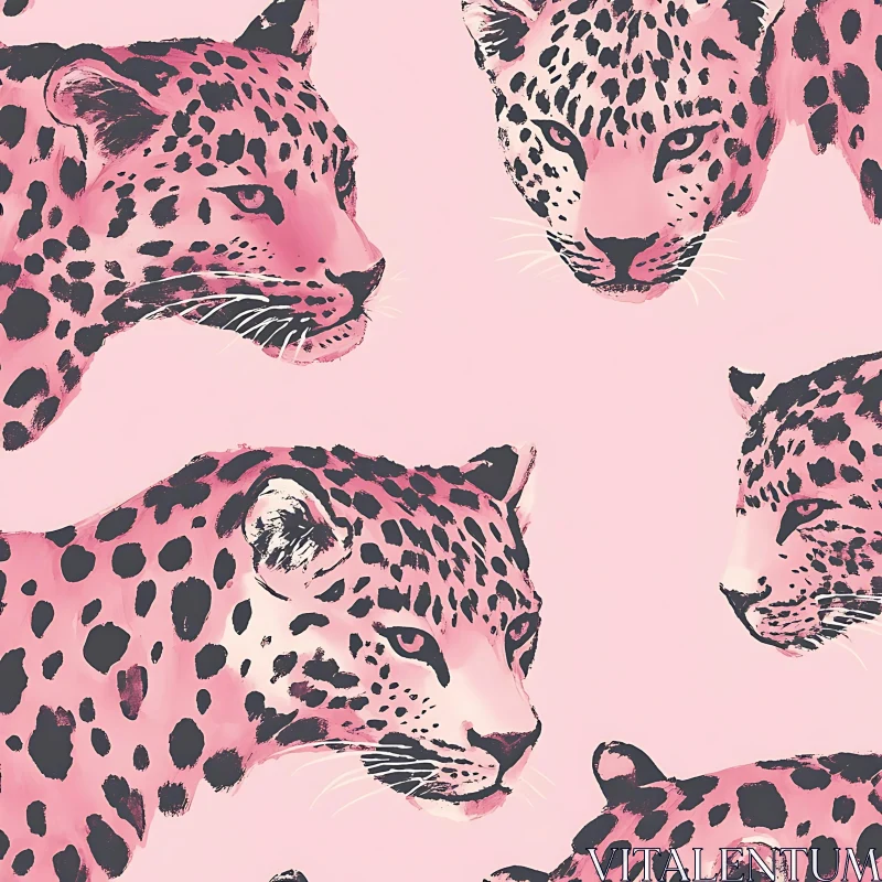 AI ART Leopard Print in Pink Hues