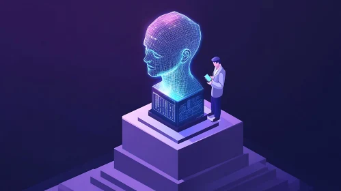 Digital Era Sculpture with Observer