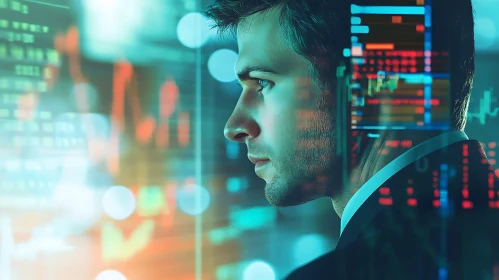 Man Analyzing Stock Market Trends