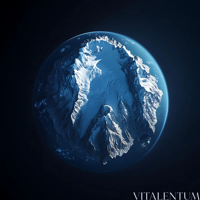 Mountain inside a Sphere AI Image