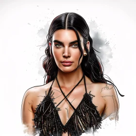 Stylized Portrait of Kendall Jenner