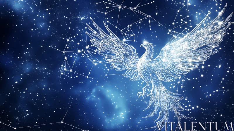 Phoenix Constellation in Starry Night AI Image