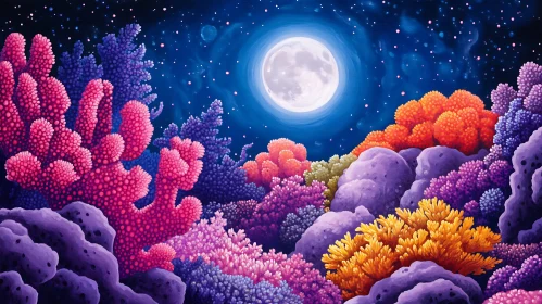 Moonlit Underwater Coral Fantasy