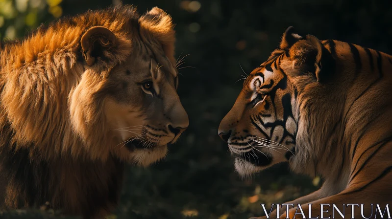 AI ART Portrait of Lion and Tiger Together