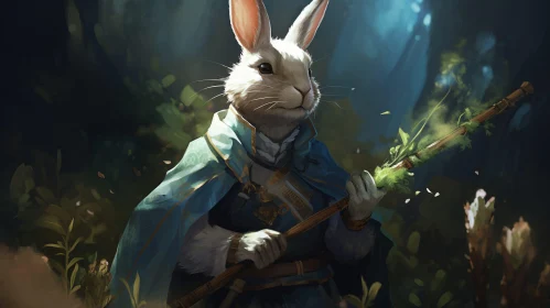 Regal Rabbit with Staff