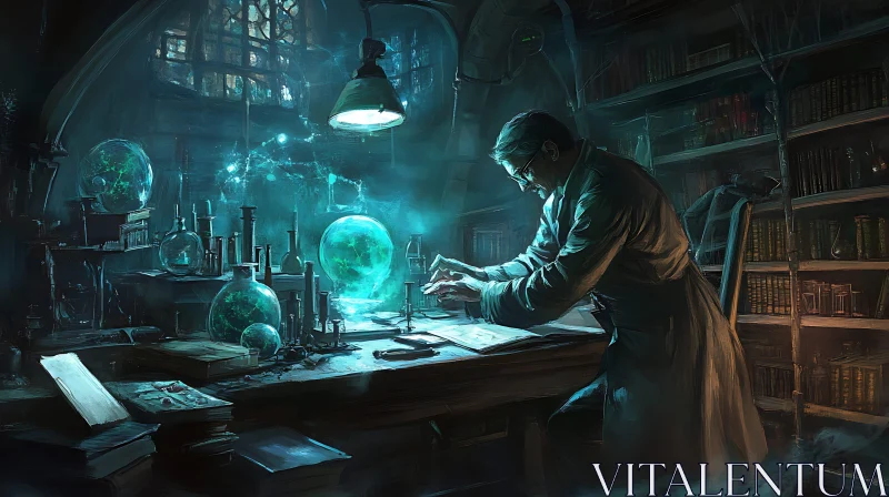 Mad Scientist's Dark Laboratory AI Image