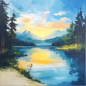 Tranquil Lake at Sunset