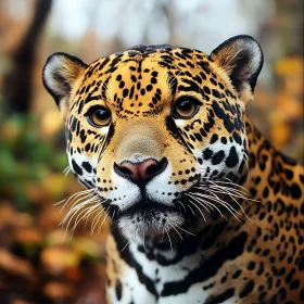 Golden Jaguar Face with Black Spots