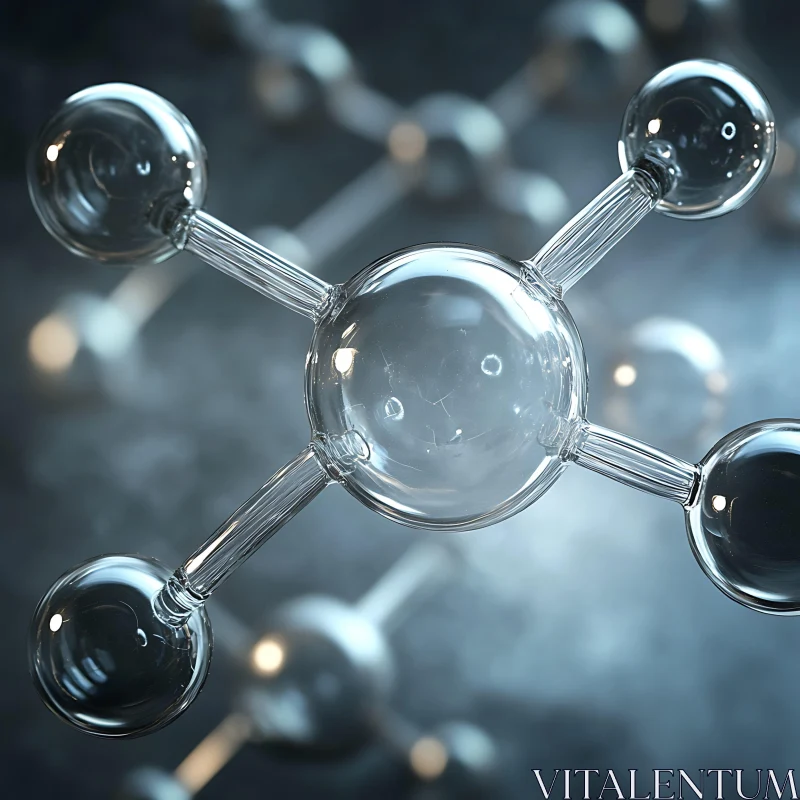 Abstract Molecular Glass Structure Art AI Image