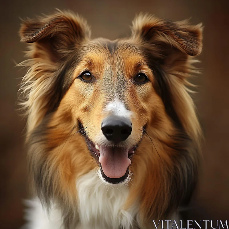 Smiling Collie Dog Close-Up AI Image