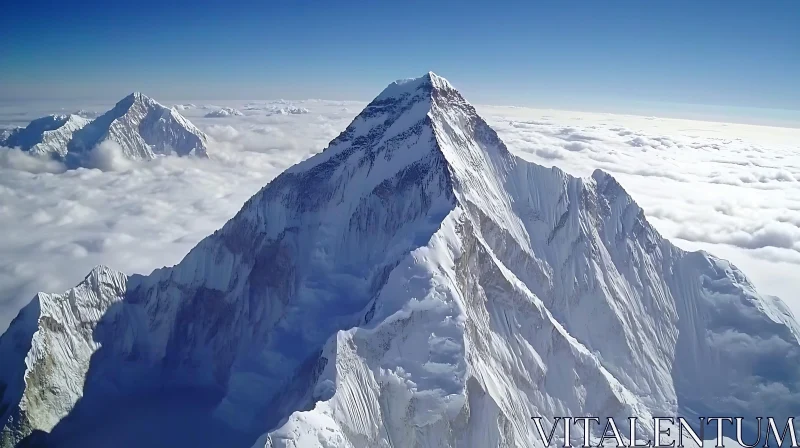 AI ART Mountain Peak in the Sky