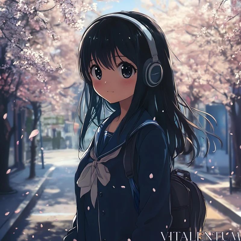 Cherry Blossom Girl AI Image