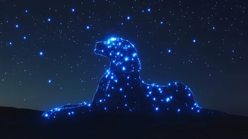 Star Dog Under Night Sky