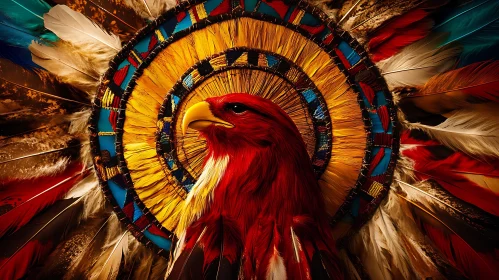 Eagle in Native American Headdress