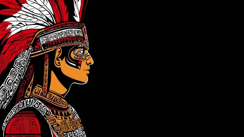 Tribal Headdress Profile Portrait