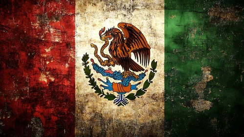 Grunge Texture Mexican Flag