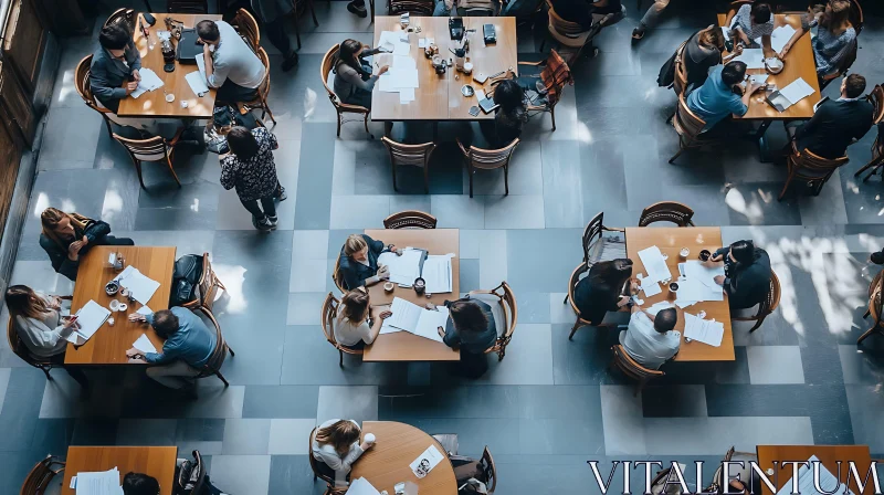 Aerial View of Business Meetings AI Image