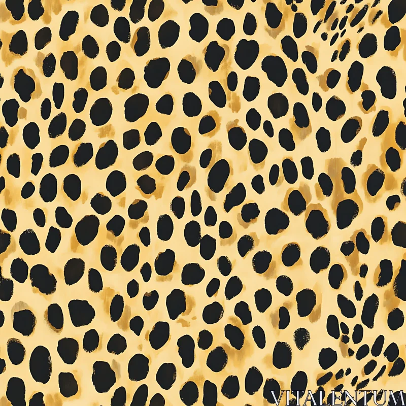 Seamless Animal Print Pattern on Gold AI Image