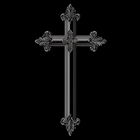 Elegant Cross with Intricate Silver Patterns