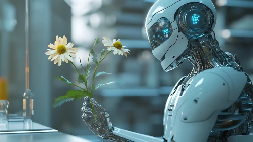 Robot with Flowers