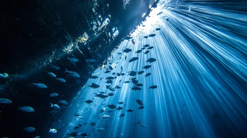 Oceanic Sunbeams and Fish