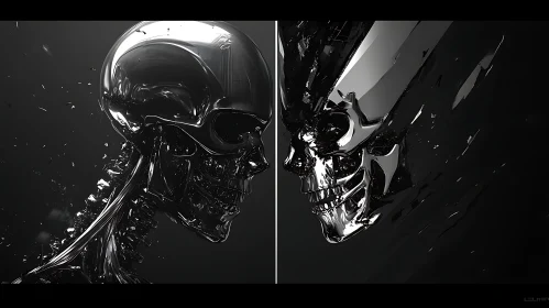 Abstract Skull Art - Reflective and Fragmented
