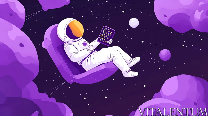 Space Programmer Cartoon Illustration AI Image