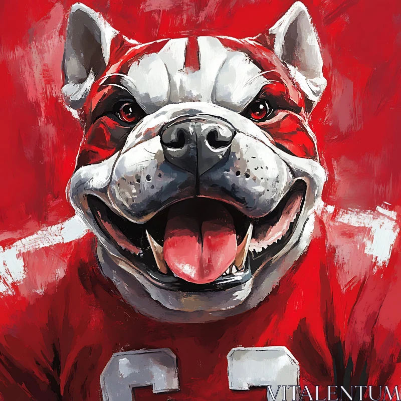 AI ART Fierce Bulldog Illustration in Sports Attire