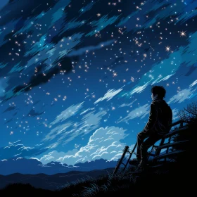 Anime Style Night Sky - Dreamlike Manga Landscape