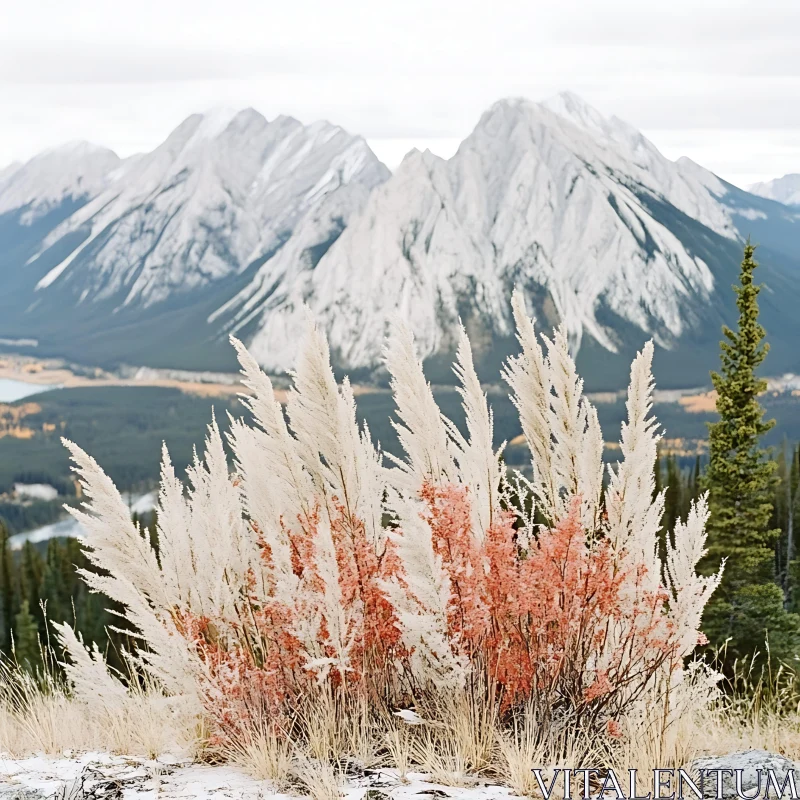 AI ART Scenic Mountain and Field Landscape