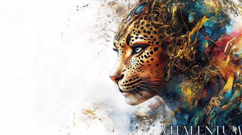 AI ART Abstract Leopard Portrait