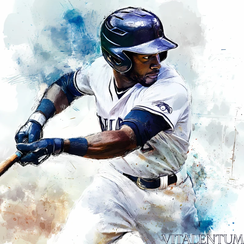 Dynamic Baseball Player Artwork  AI Generated Image AI Image