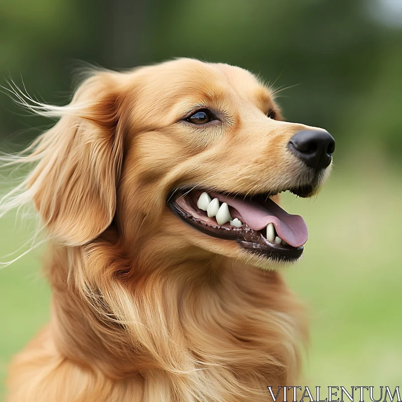 Golden Retriever Happiness in Nature AI Image