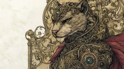 Ornate Feline Royalty Portrait